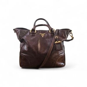 Prada Brown Leather Tote Bag